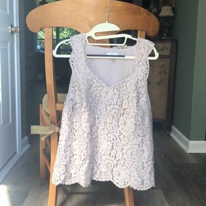 Joie Cream color Lacy Tank-top Blouse